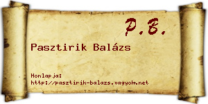 Pasztirik Balázs névjegykártya